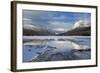 Bowman Lake in Winter, Glacier National Park, Montana, USA-Chuck Haney-Framed Photographic Print