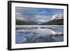 Bowman Lake in Winter, Glacier National Park, Montana, USA-Chuck Haney-Framed Photographic Print