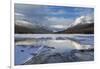 Bowman Lake in Winter, Glacier National Park, Montana, USA-Chuck Haney-Framed Photographic Print