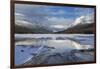 Bowman Lake in Winter, Glacier National Park, Montana, USA-Chuck Haney-Framed Photographic Print