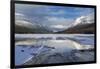 Bowman Lake in Winter, Glacier National Park, Montana, USA-Chuck Haney-Framed Photographic Print