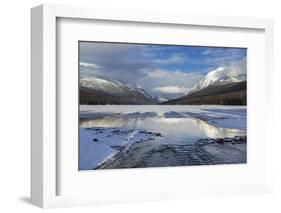 Bowman Lake in Winter, Glacier National Park, Montana, USA-Chuck Haney-Framed Photographic Print