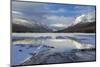 Bowman Lake in Winter, Glacier National Park, Montana, USA-Chuck Haney-Mounted Photographic Print