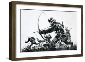 Bowmen at the Battle of Bannockburn-Graham Coton-Framed Giclee Print