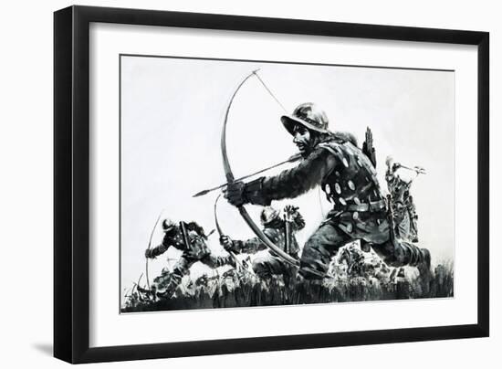 Bowmen at the Battle of Bannockburn-Graham Coton-Framed Giclee Print