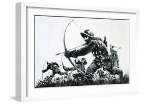 Bowmen at the Battle of Bannockburn-Graham Coton-Framed Giclee Print