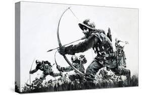Bowmen at the Battle of Bannockburn-Graham Coton-Stretched Canvas