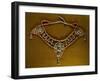 Bowsani-Style Labba Necklace Composed of Coral Beads and Three Filigreed Silver Elements-null-Framed Giclee Print