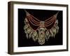 Bowsani-Style Lazem Necklace Composed of Five Strands of Coral Beads and Filigreed Silver Pendant-null-Framed Giclee Print