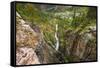 Box Canyon and the town of Ouray, Colorado, USA-Russ Bishop-Framed Stretched Canvas