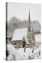 Box Cemetery Chapel after Heavy Snow, Box, Wiltshire, England, United Kingdom, Europe-Nick Upton-Stretched Canvas