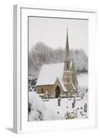 Box Cemetery Chapel after Heavy Snow, Box, Wiltshire, England, United Kingdom, Europe-Nick Upton-Framed Photographic Print