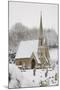 Box Cemetery Chapel after Heavy Snow, Box, Wiltshire, England, United Kingdom, Europe-Nick Upton-Mounted Photographic Print