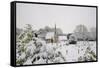 Box Cemetery Chapel after Heavy Snow, Box, Wiltshire, England, United Kingdom, Europe-Nick Upton-Framed Stretched Canvas