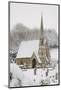 Box Cemetery Chapel after Heavy Snow, Box, Wiltshire, England, United Kingdom, Europe-Nick Upton-Mounted Photographic Print
