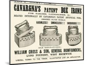 Box Irons Heated Internally by Patent Artificial Fuel-null-Mounted Art Print