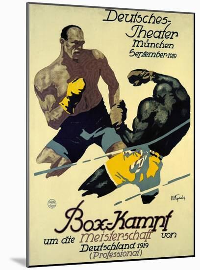 Box-Kampf-Julius Ussy Engelhard-Mounted Art Print