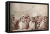 'Box Lobby Loungers of 1785', c1785-Thomas Rowlandson-Framed Stretched Canvas