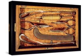 Box of Obstetric Instruments (Wood and Metal)-Italian-Stretched Canvas