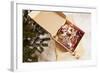 Box with Chistmas Ornaments Next to Christmas Tree, Munich, Bavaria, Germany-Dario Secen-Framed Photographic Print