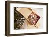 Box with Chistmas Ornaments Next to Christmas Tree, Munich, Bavaria, Germany-Dario Secen-Framed Photographic Print