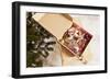 Box with Chistmas Ornaments Next to Christmas Tree, Munich, Bavaria, Germany-Dario Secen-Framed Photographic Print