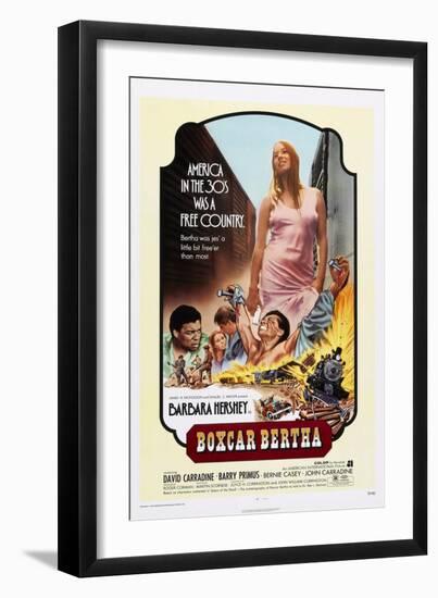 Boxcar Bertha, Center: Barbara Hershey, 1972-null-Framed Art Print