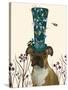 Boxer and Bird Hat-Fab Funky-Stretched Canvas