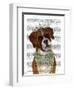 Boxer and Tiara, Portrait-Fab Funky-Framed Art Print