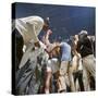 Boxer Cassius Clay, aka Muhammad Ali, Raising Fist in Triumph After Beating Sonny Liston-John Dominis-Stretched Canvas