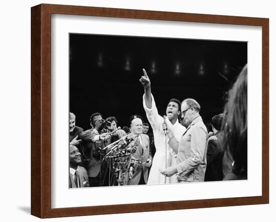 Boxer Cassius M. Clay, Aka Muhammad Ali, Proclaiming Himself the Greatest-null-Framed Premium Photographic Print