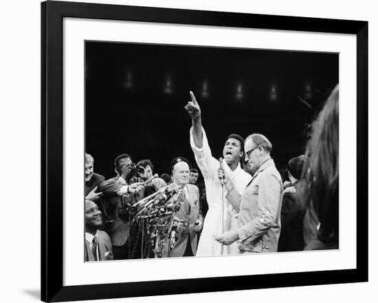 Boxer Cassius M. Clay, Aka Muhammad Ali, Proclaiming Himself the Greatest-null-Framed Premium Photographic Print