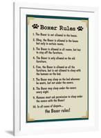 Boxer House Rules Humor-null-Framed Art Print