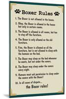 Boxer House Rules Humor-null-Mounted Art Print