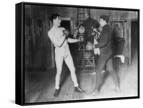 Boxer James Corbett in Training Photograph-Lantern Press-Framed Stretched Canvas