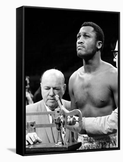 Boxer Joe Frazier at the Weigh in for His Fight Against Muhammad Ali-John Shearer-Framed Stretched Canvas