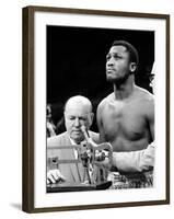 Boxer Joe Frazier at the Weigh in for His Fight Against Muhammad Ali-John Shearer-Framed Premium Photographic Print