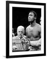 Boxer Joe Frazier at the Weigh in for His Fight Against Muhammad Ali-John Shearer-Framed Premium Photographic Print