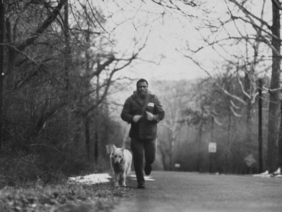 Boxer Joe Frazier Training for a Fight Against Cassius Clay, Aka Muhammad Ali