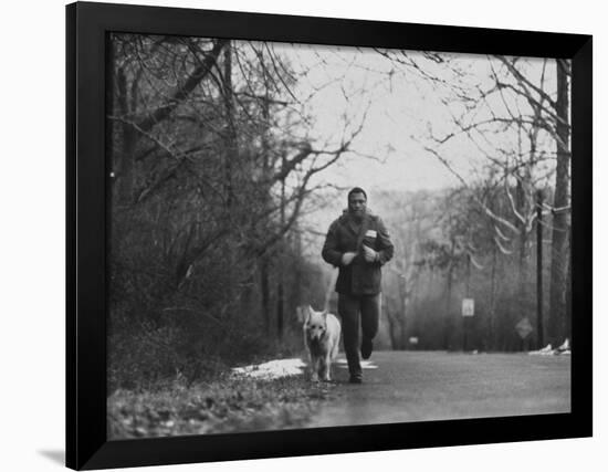 Boxer Joe Frazier Training for a Fight Against Cassius Clay, Aka Muhammad Ali-null-Framed Premium Photographic Print