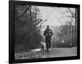 Boxer Joe Frazier Training for a Fight Against Cassius Clay, Aka Muhammad Ali-null-Framed Premium Photographic Print