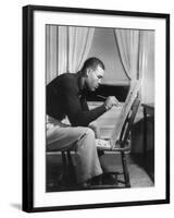 Boxer Joe Louis Painting a Picture for Urban League Guild Exhibit, Sept. 1949-null-Framed Photo