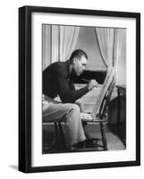 Boxer Joe Louis Painting a Picture for Urban League Guild Exhibit, Sept. 1949-null-Framed Photo