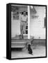 Boxer Joe Walcott Standing Outside Doorway of Building at Training Camp-Tony Linck-Framed Stretched Canvas