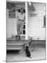 Boxer Joe Walcott Standing Outside Doorway of Building at Training Camp-Tony Linck-Mounted Premium Photographic Print
