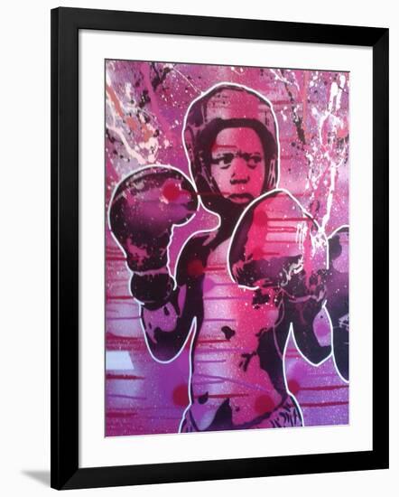 Boxer Kid 1-Abstract Graffiti-Framed Giclee Print