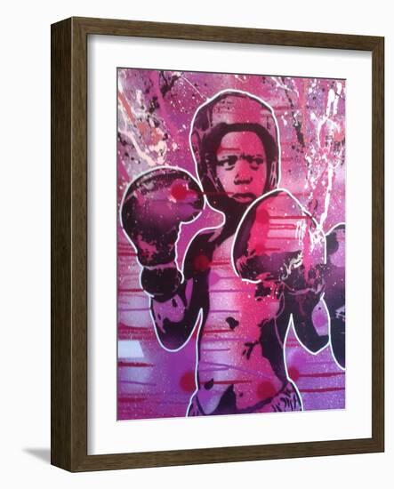 Boxer Kid 1-Abstract Graffiti-Framed Giclee Print