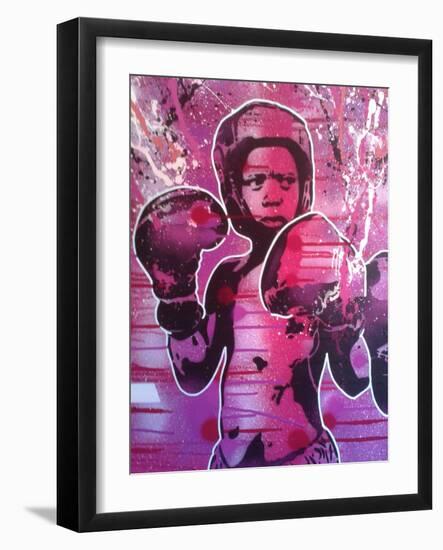 Boxer Kid 1-Abstract Graffiti-Framed Giclee Print