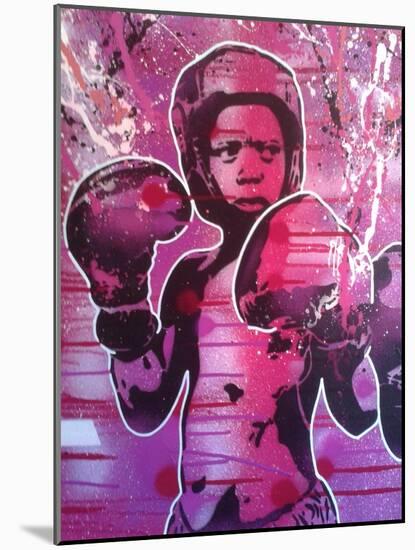 Boxer Kid 1-Abstract Graffiti-Mounted Giclee Print