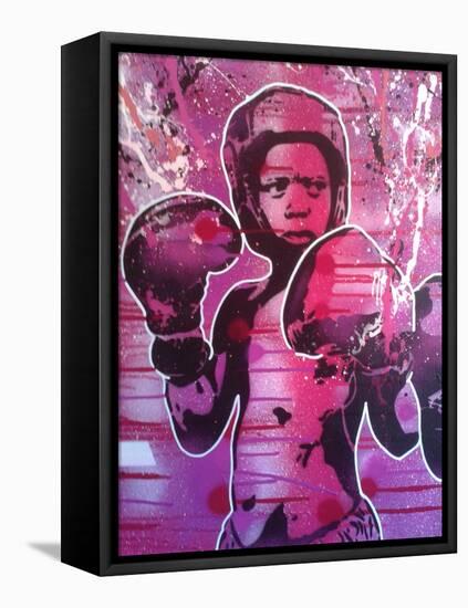 Boxer Kid 1-Abstract Graffiti-Framed Stretched Canvas